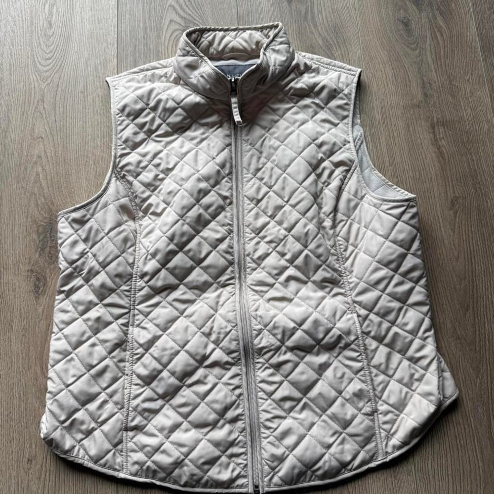 Van Heusen Quilted Vest XL Cream Puffer Vest‎ Neutral